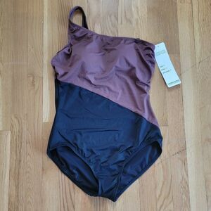 Trimshaper Color Block Brown & Black One Piece Swimsuit For Women's Size…
